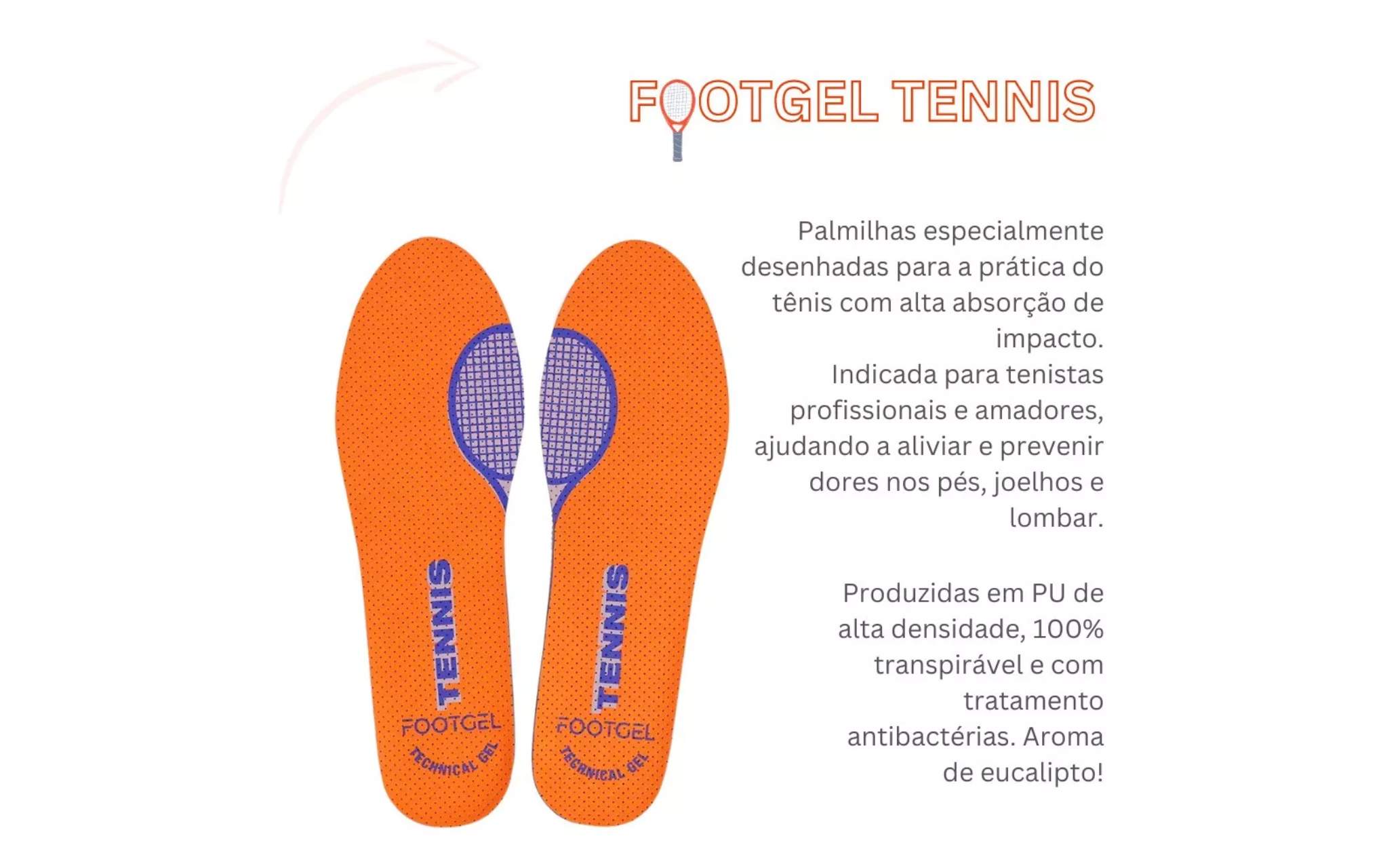 Benefícios da Palmilha de Gel Footgel Tennis para Jogadores de Tênis